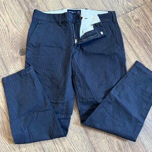Men's Abercrombie Stretch Pants 31 x 32 New With Tags Black with pin stripe